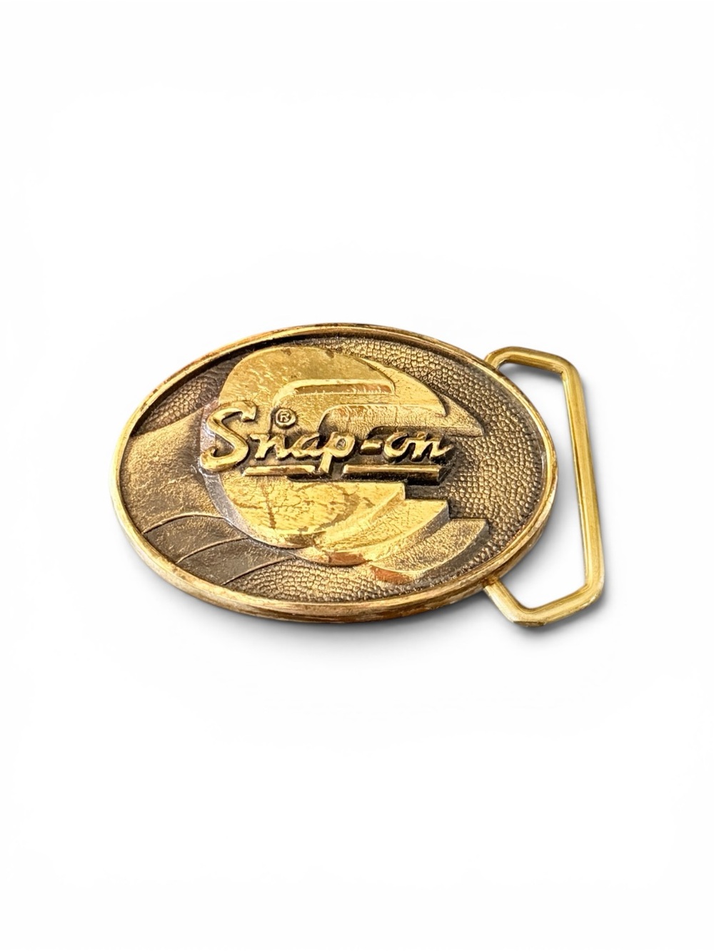 Vintage Snap-on Solid Brass Oval Belt Buckle